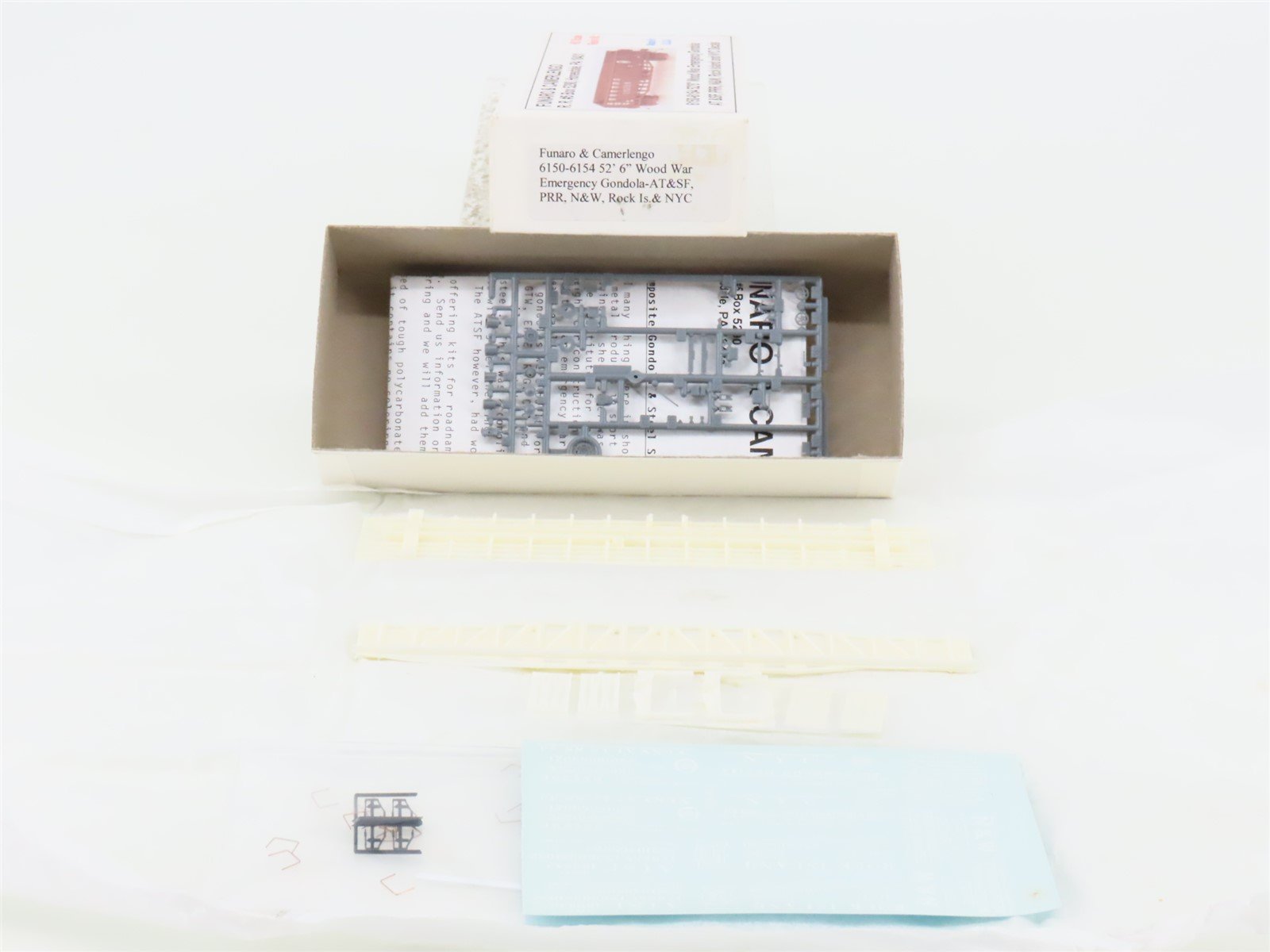 HO Scale Funaro & Camerlengo Kit 6150-6154 ATSF/PRR/N&W/RI/NYC Emergency Gondola