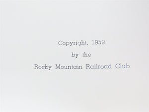 Pictorial Supplement To Denver South Park Pacific by Kindig, Haley & Poor Signed