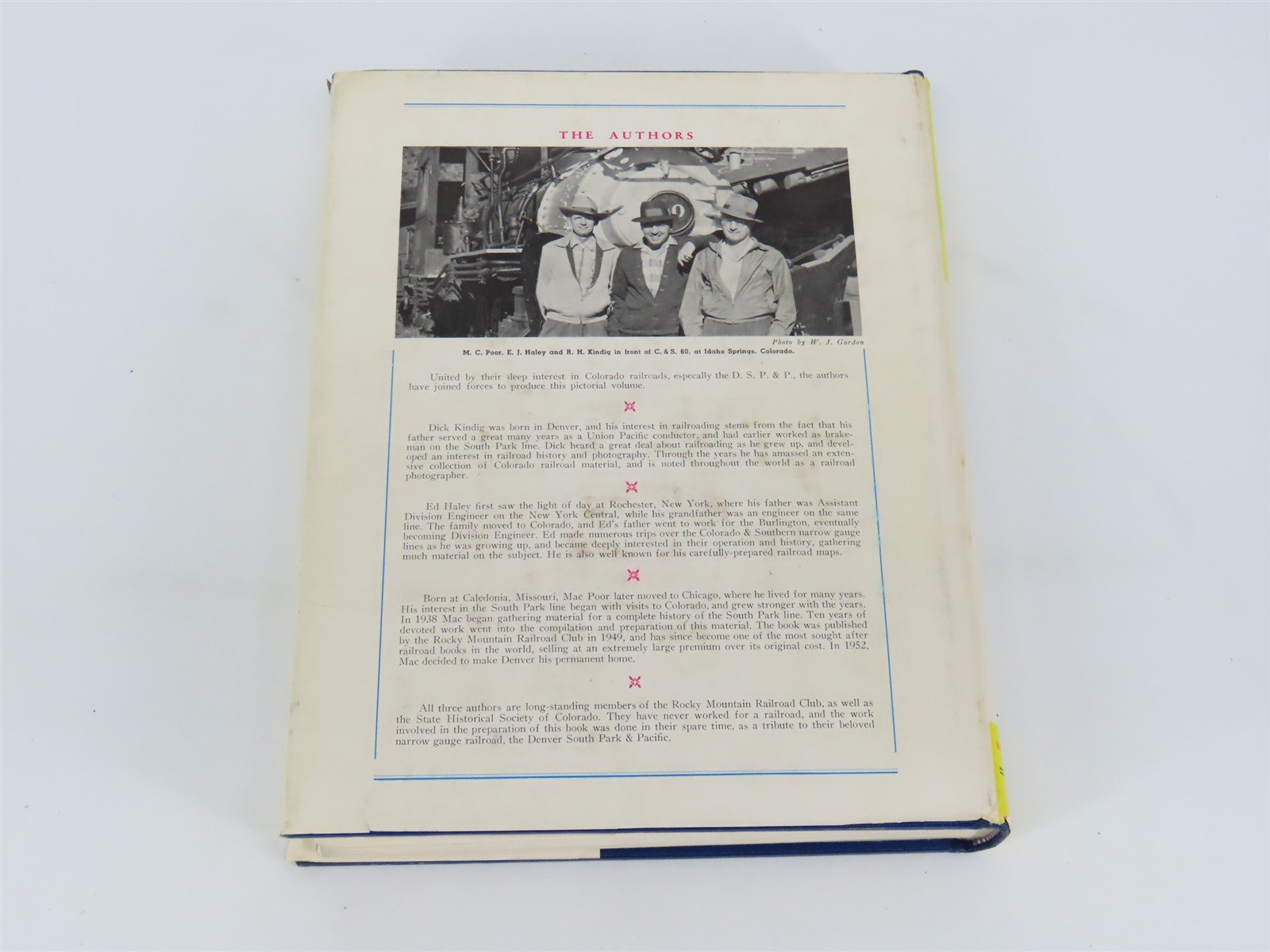 Pictorial Supplement To Denver South Park Pacific by Kindig, Haley & Poor Signed