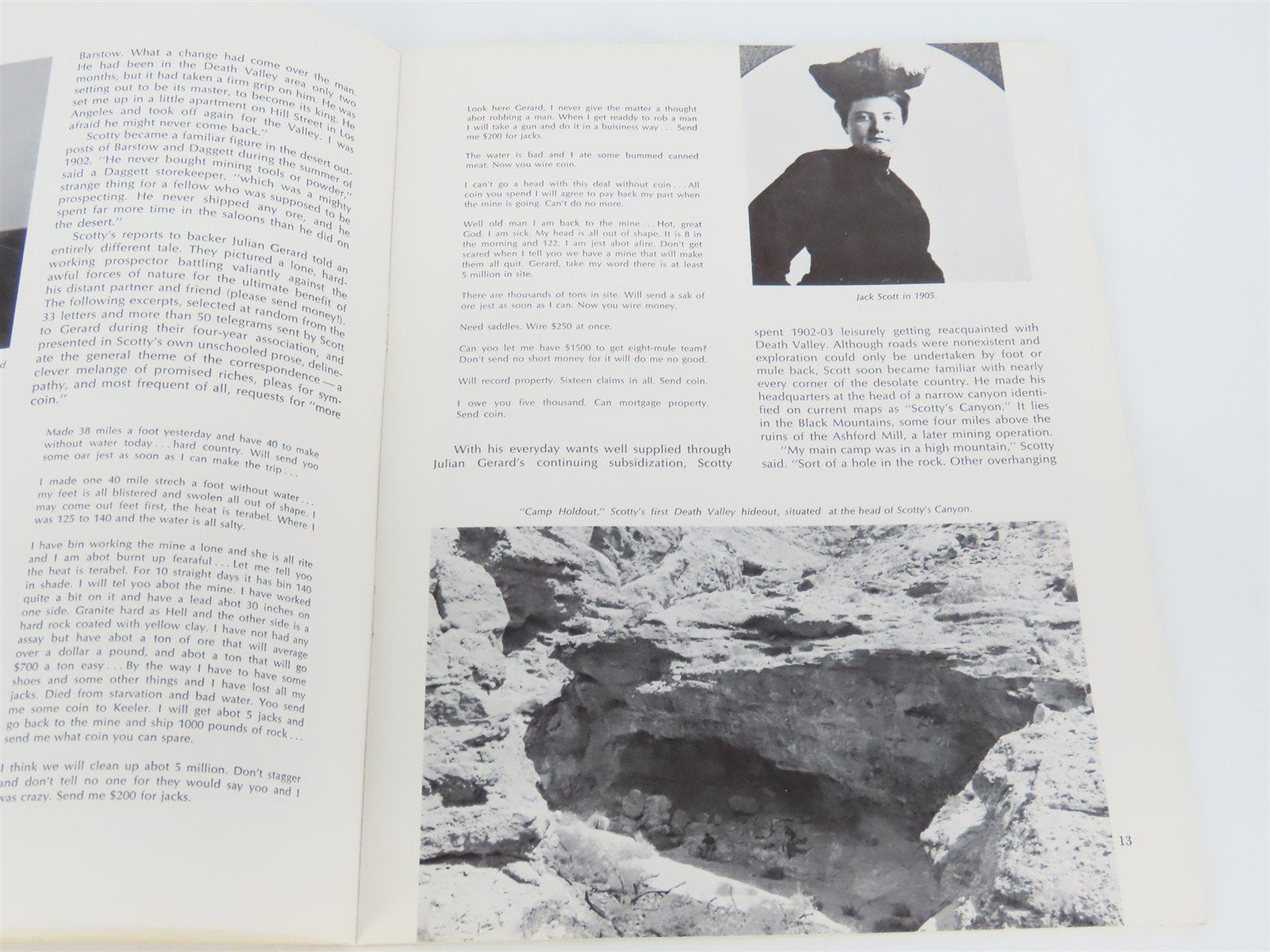 Death Valley Scotty - The Man and the Myth by Hank Johnston ©1972 SC Book