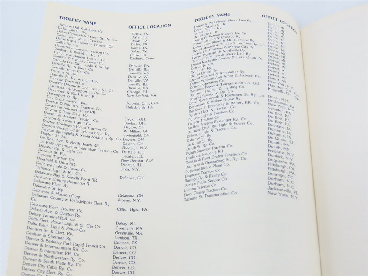 Trolley and Interurban Lines of The United States and Canada by Joe Gross SC Bk