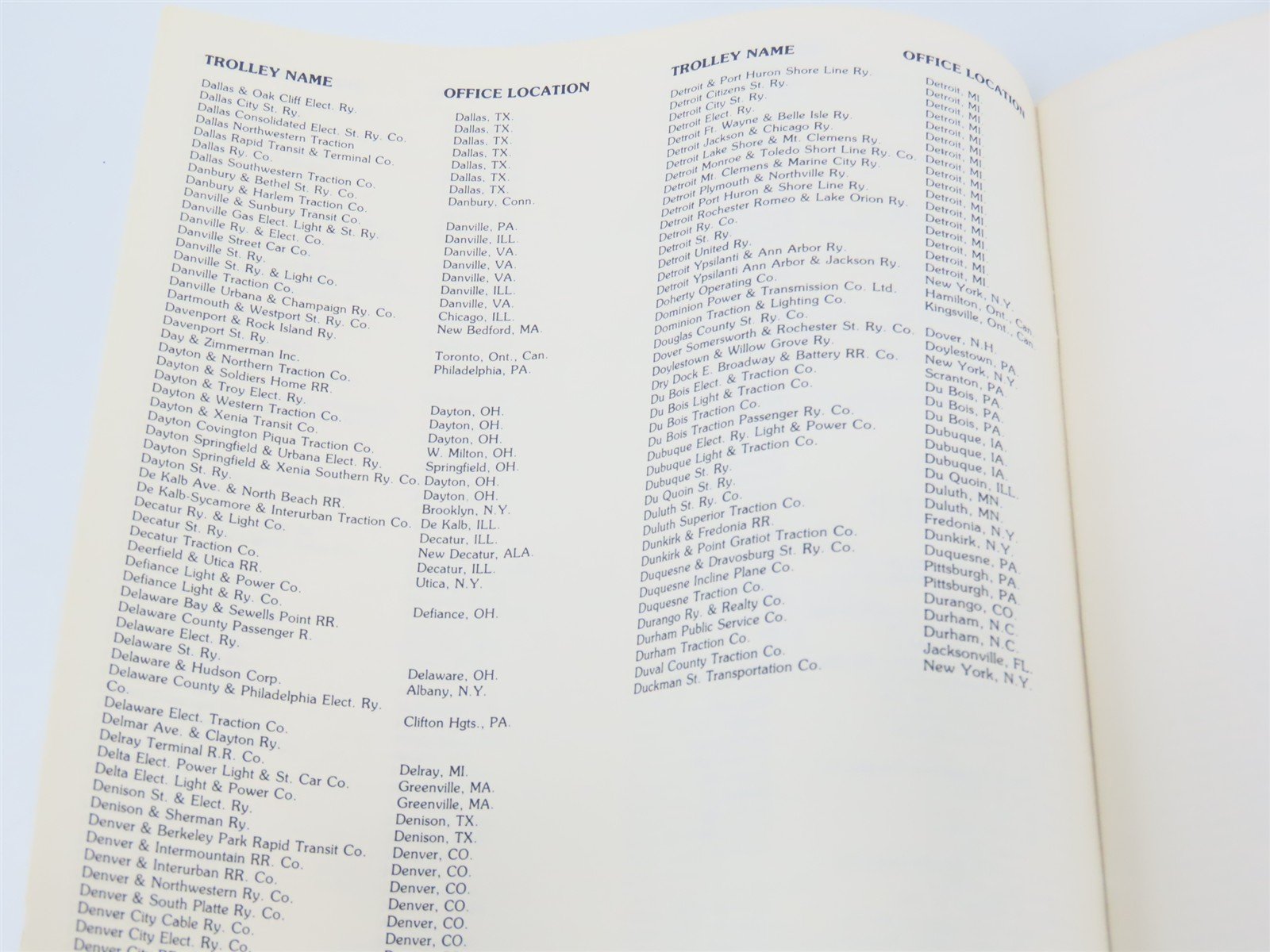 Trolley and Interurban Lines of The United States and Canada by Joe Gross SC Bk