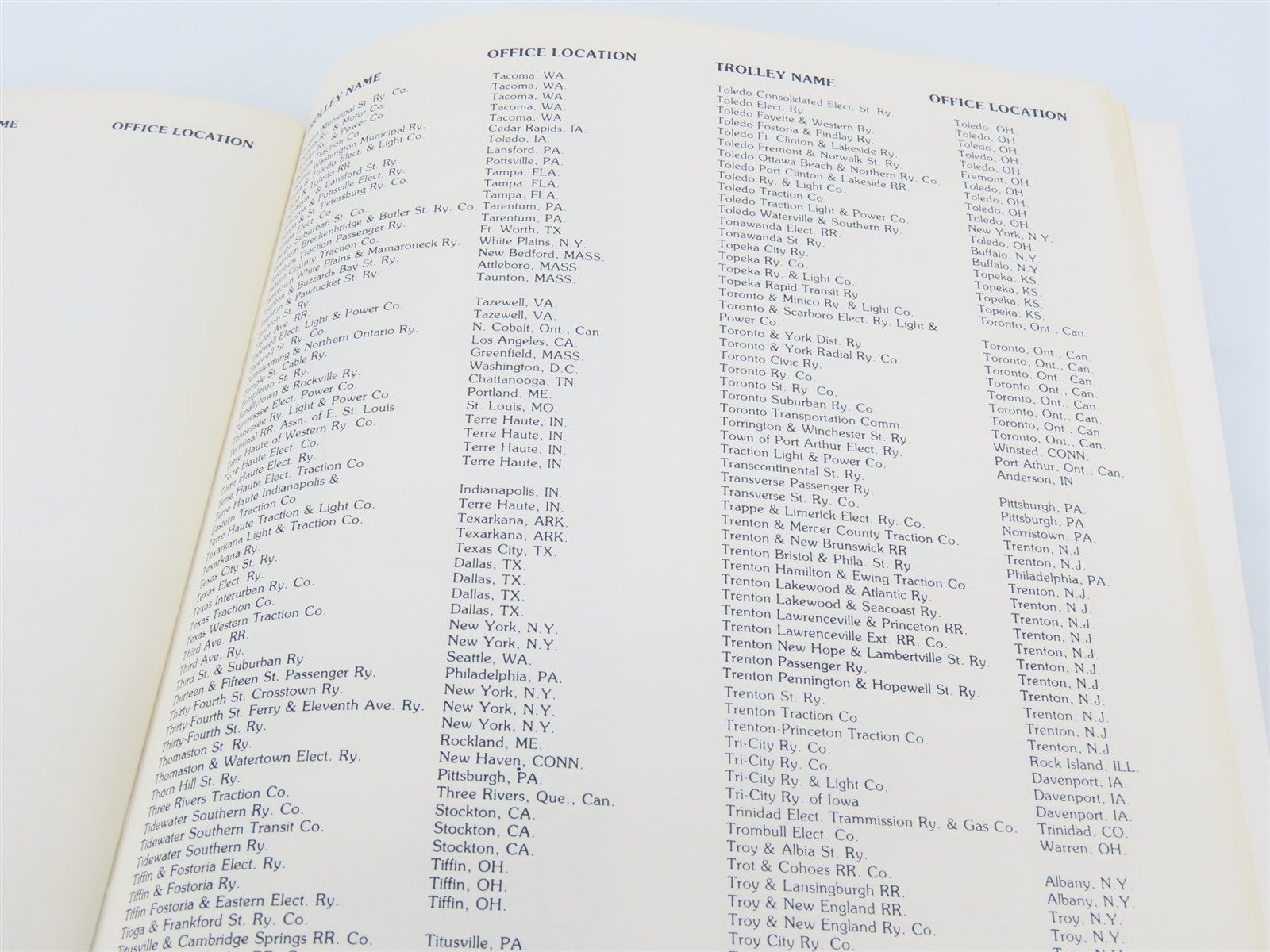 Trolley and Interurban Lines of The United States and Canada by Joe Gross SC Bk