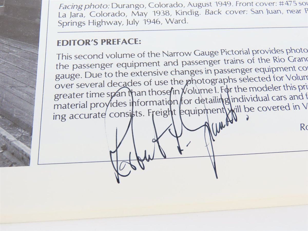 Narrow Gauge Pictorial Passenger Cars of the D&amp;RGW Volume II by Grandt - SIGNED