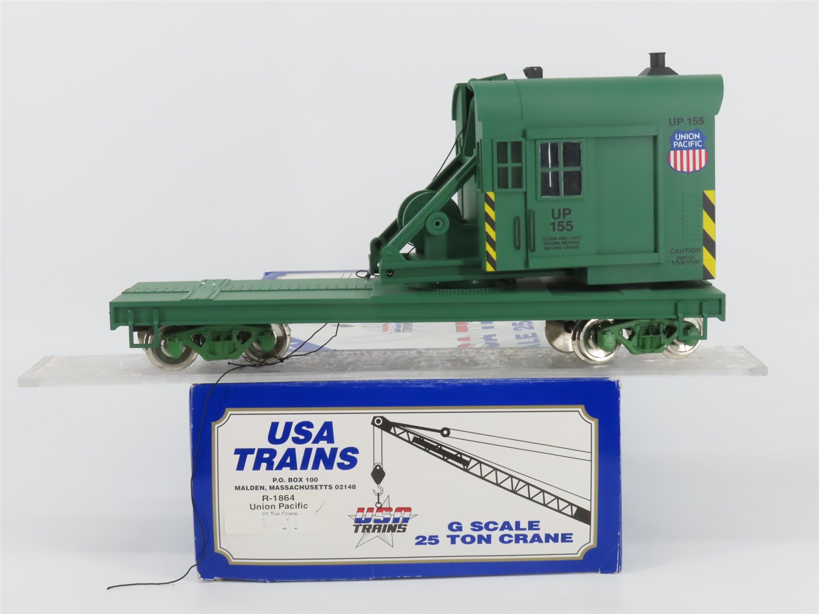 G Scale USA Trains R-1864 UP Union Pacific 25-Ton Crane Car #155