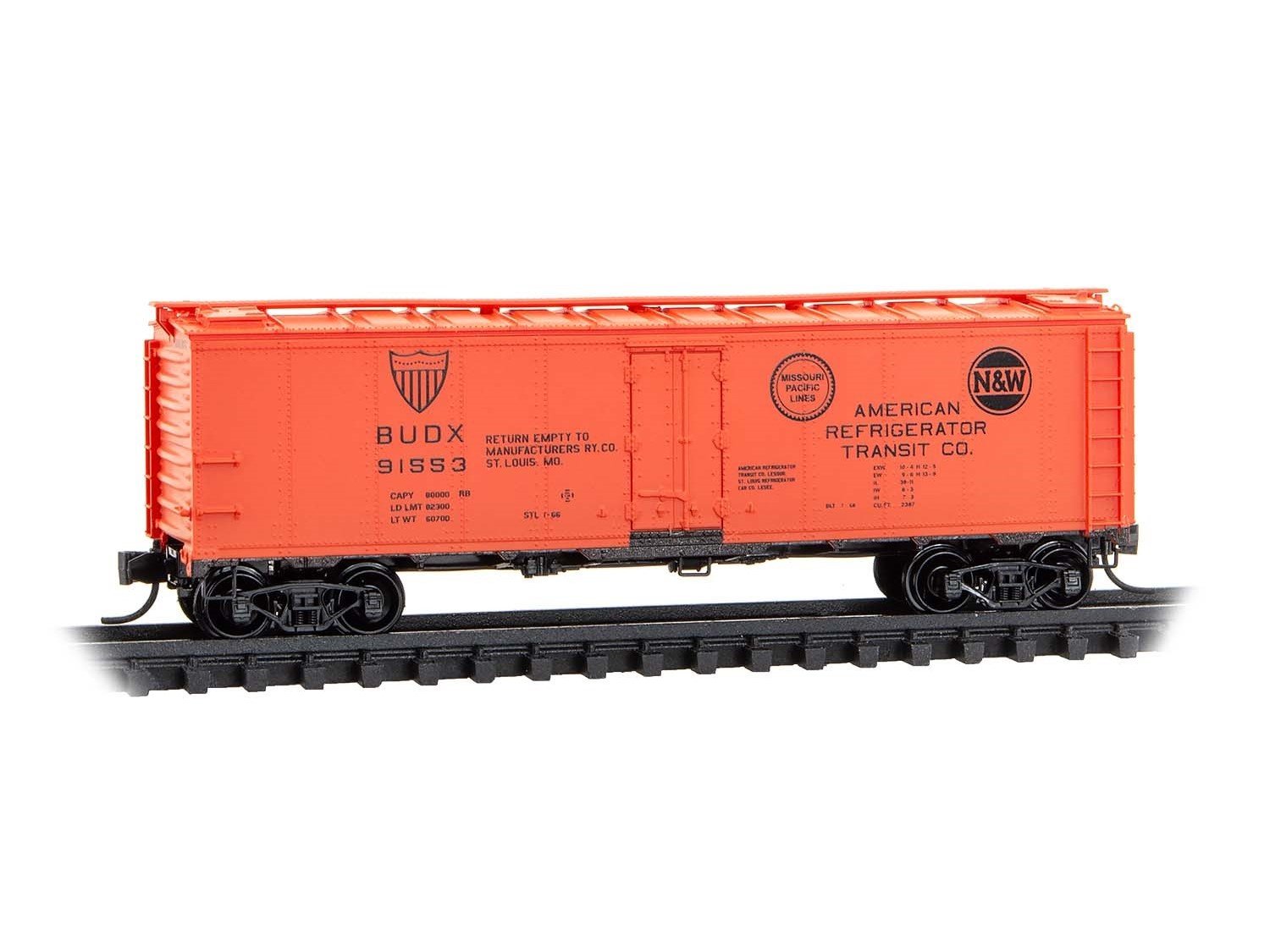 N Micro-Trains MTL 05900290 BUDX American Refrigerator 40' Steel Reefer #91553
