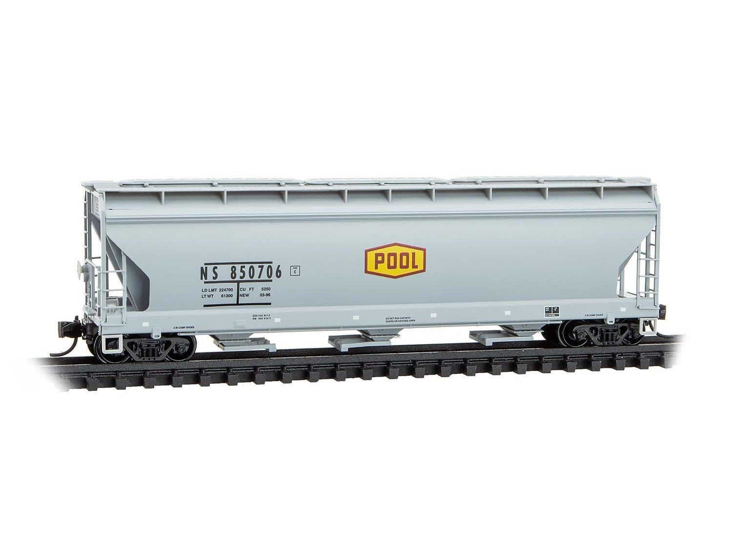 N Scale Micro-Trains MTL 09400980 NS "Pool" 3-Bay Covered Hopper #850706