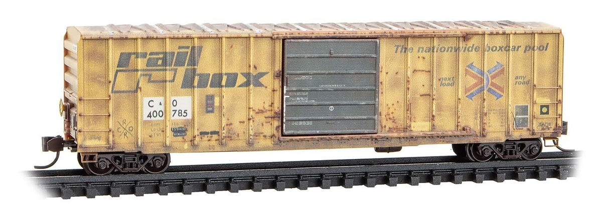 N Scale Micro-Trains MTL 02544443 C&amp;O/ex-Railbox 50&#39; Rib Side Box Car #400785