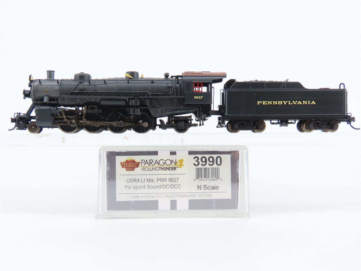N Scale Broadway Limited BLI 3990 PRR Railway 2-8-2 Steam Loco #9627 w/Paragon4