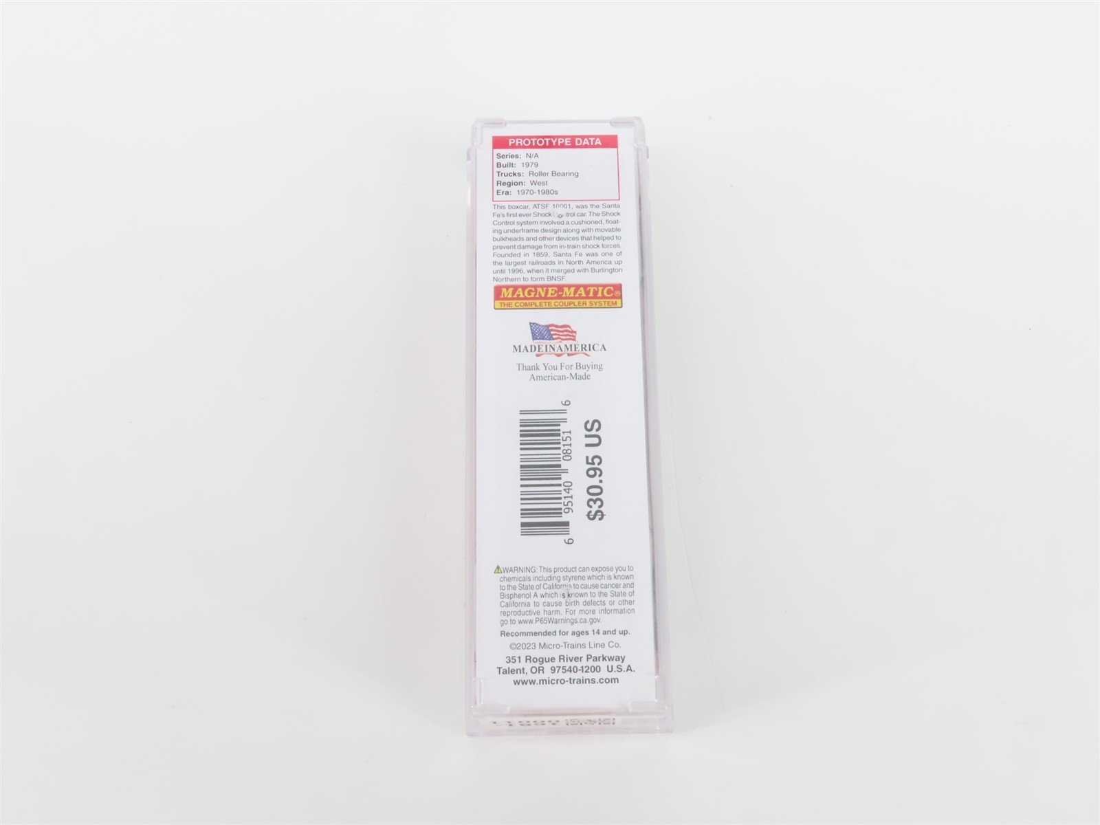 N Scale Micro-Trains MTL 18000380 ATSF Santa Fe 50' Single Door Box Car #10001