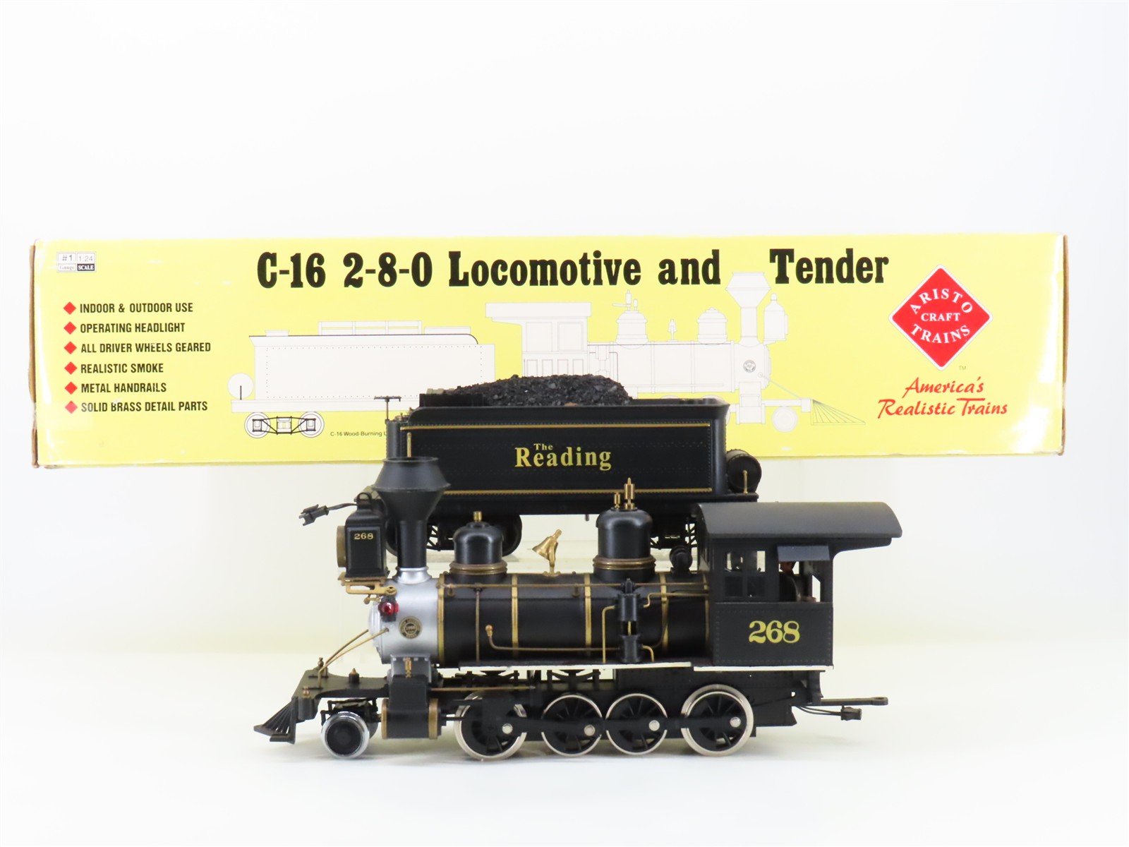 G Scale Aristocraft ART-80210 RDG Reading 2-8-0 C-16 Steam #268 w/Sound - Custom