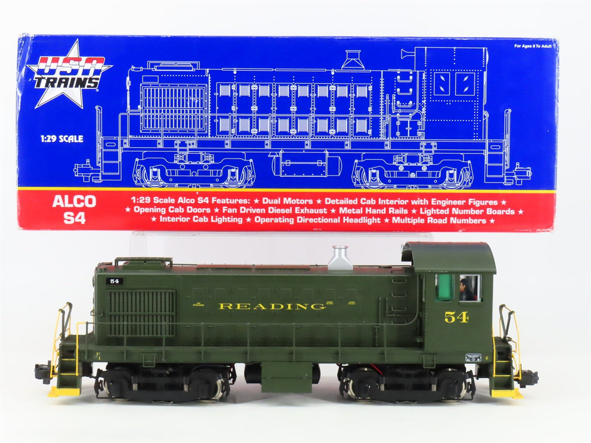 G Scale 2-Rail AC USA Trains R22558 RDG Reading S4 Diesel Switcher #54 w/ Sound