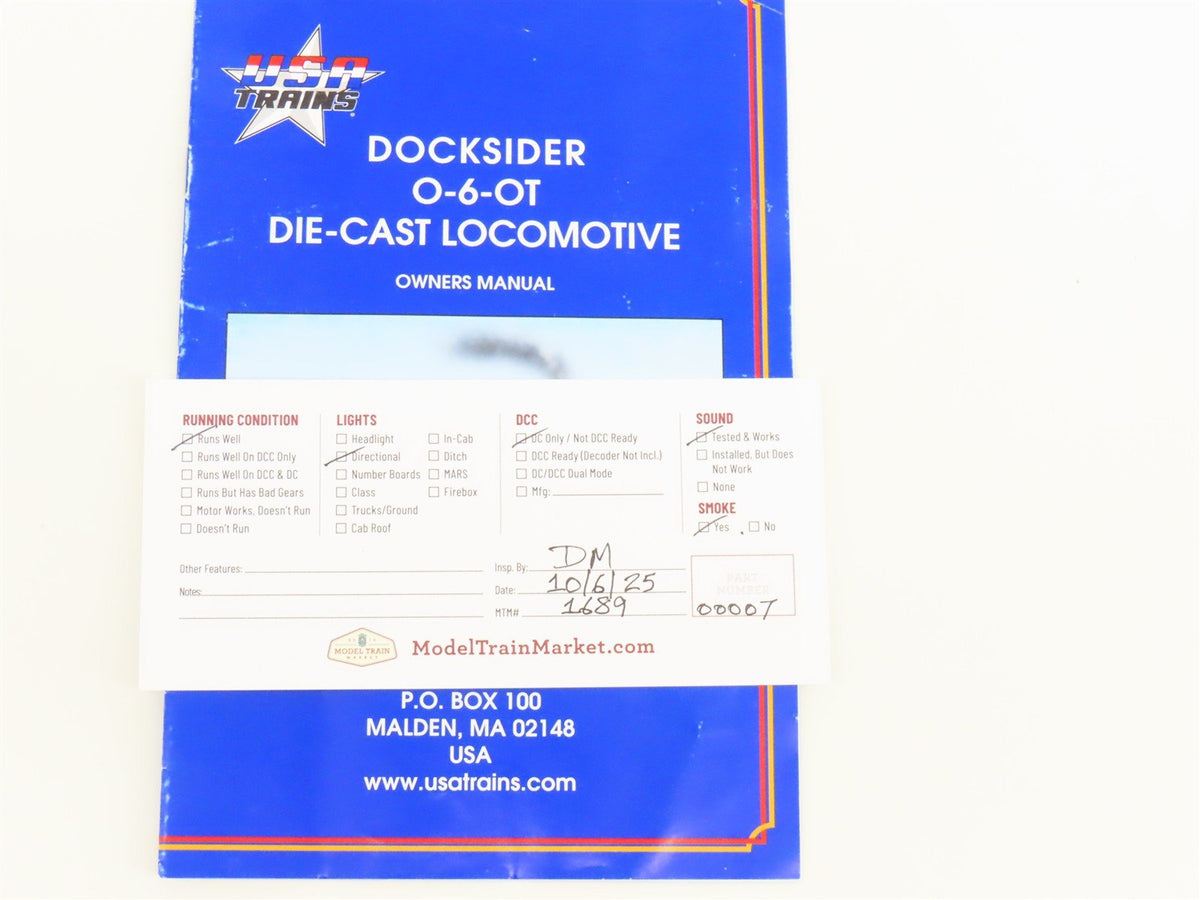 G Scale USA Trains R20057 RDG Reading 0-6-0ST Dockside Steam Switcher #3 w/Sound