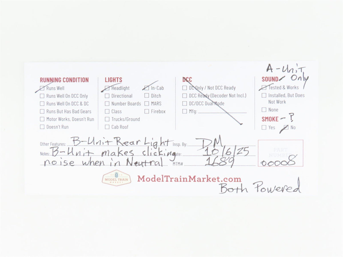 G Scale 2-Rail AC USA Trains R22260 PRR Pennsylvania F3A/B Diesel Set w/ Sound