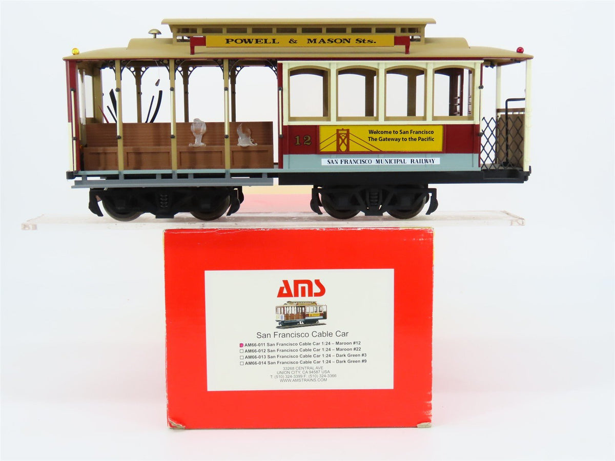 G Scale AMS AM66-011 San Francisco Powell &amp; Mason Electric Cable Car #12