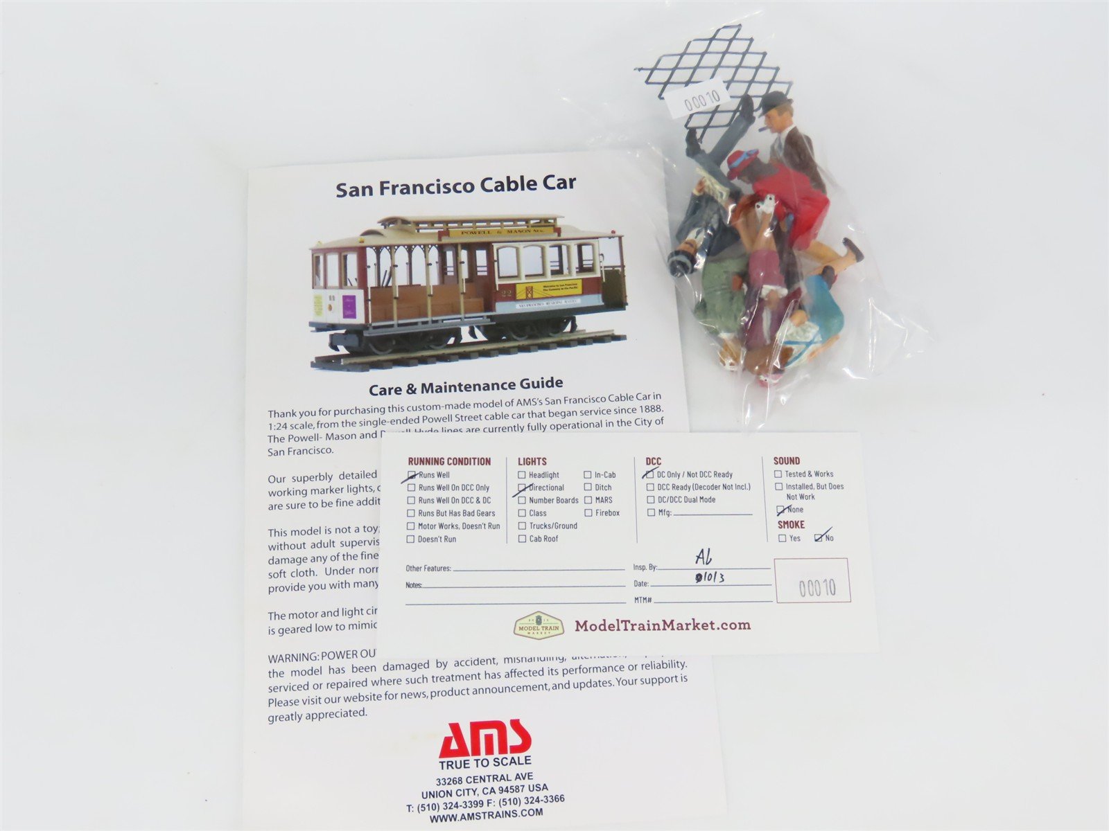 G Scale AMS AM66-011 San Francisco Powell & Mason Electric Cable Car #12