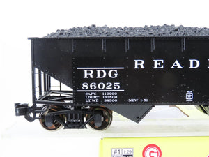 G Scale Aristo-Craft ART-41814B RDG Reading 2-Bay Hopper #86025 w/Coal Load