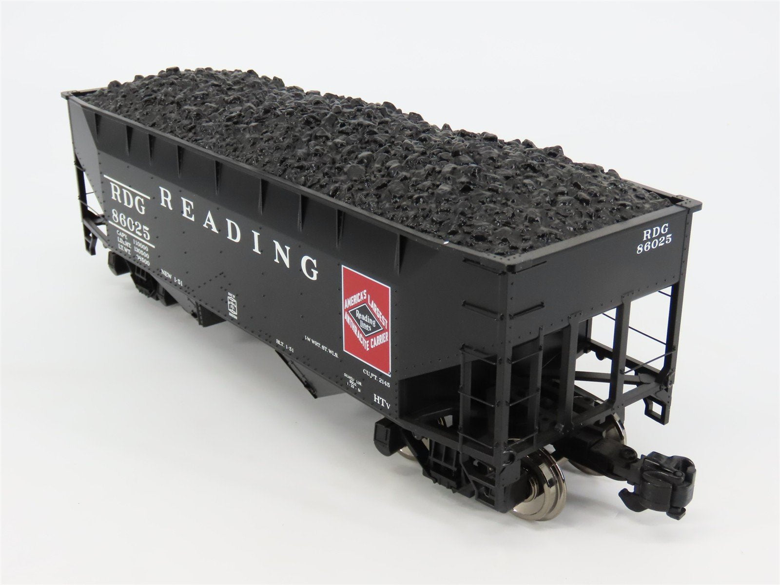 G Scale Aristo-Craft ART-41814B RDG Reading 2-Bay Hopper #86025 w/Coal Load