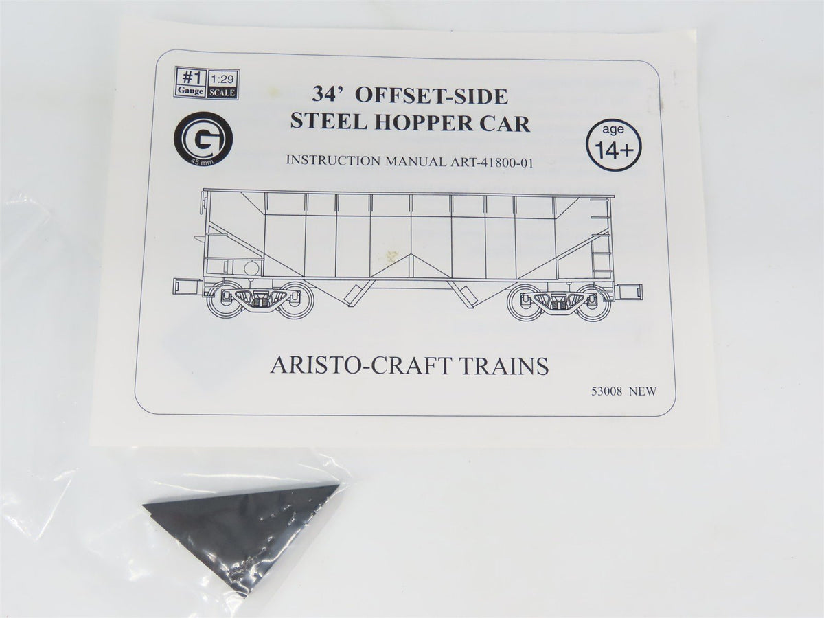 G Scale Aristo-Craft ART-41814B RDG Reading 2-Bay Hopper #86025 w/Coal Load