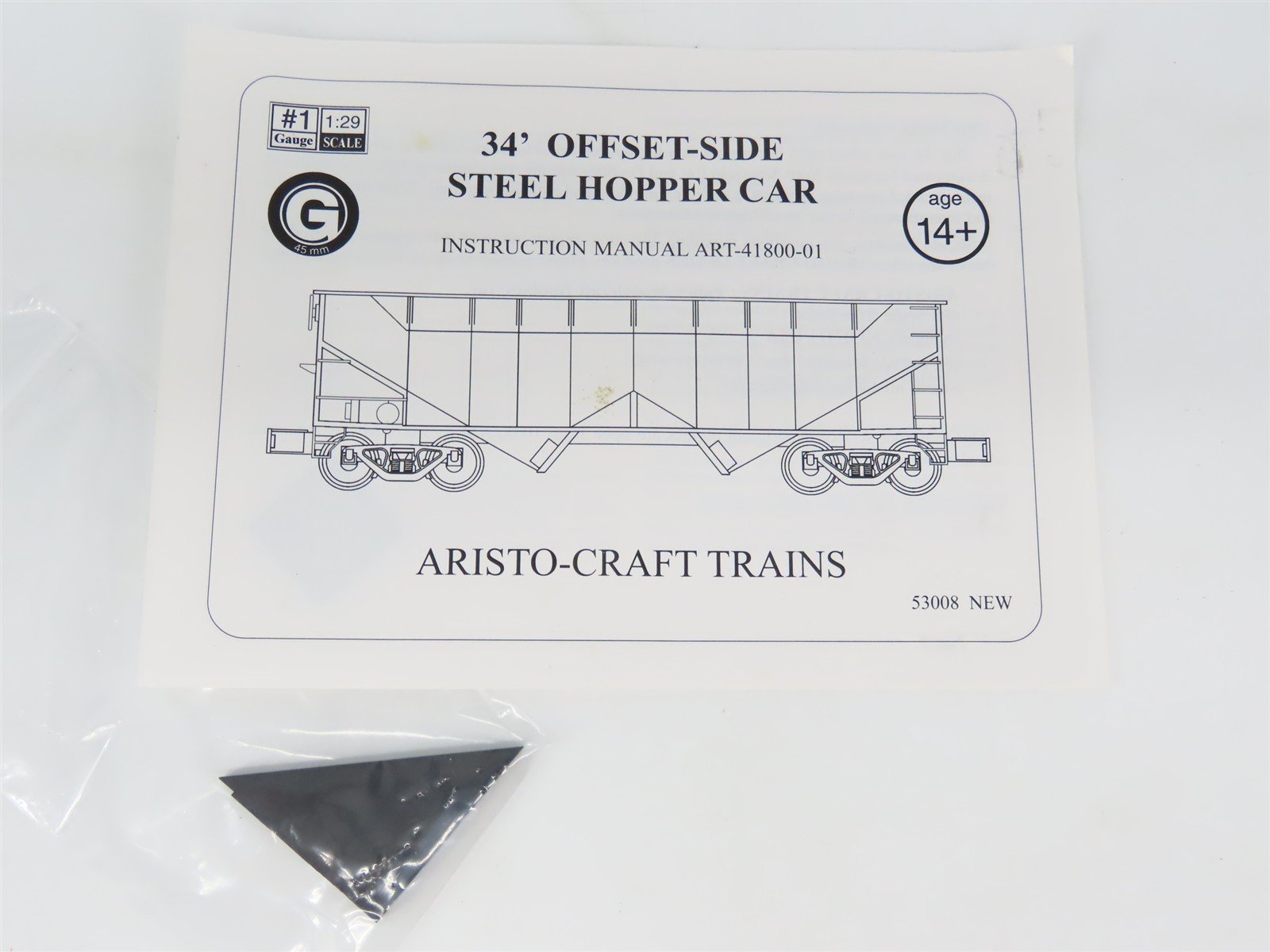 G Scale Aristo-Craft ART-41814B RDG Reading 2-Bay Hopper #86025 w/Coal Load