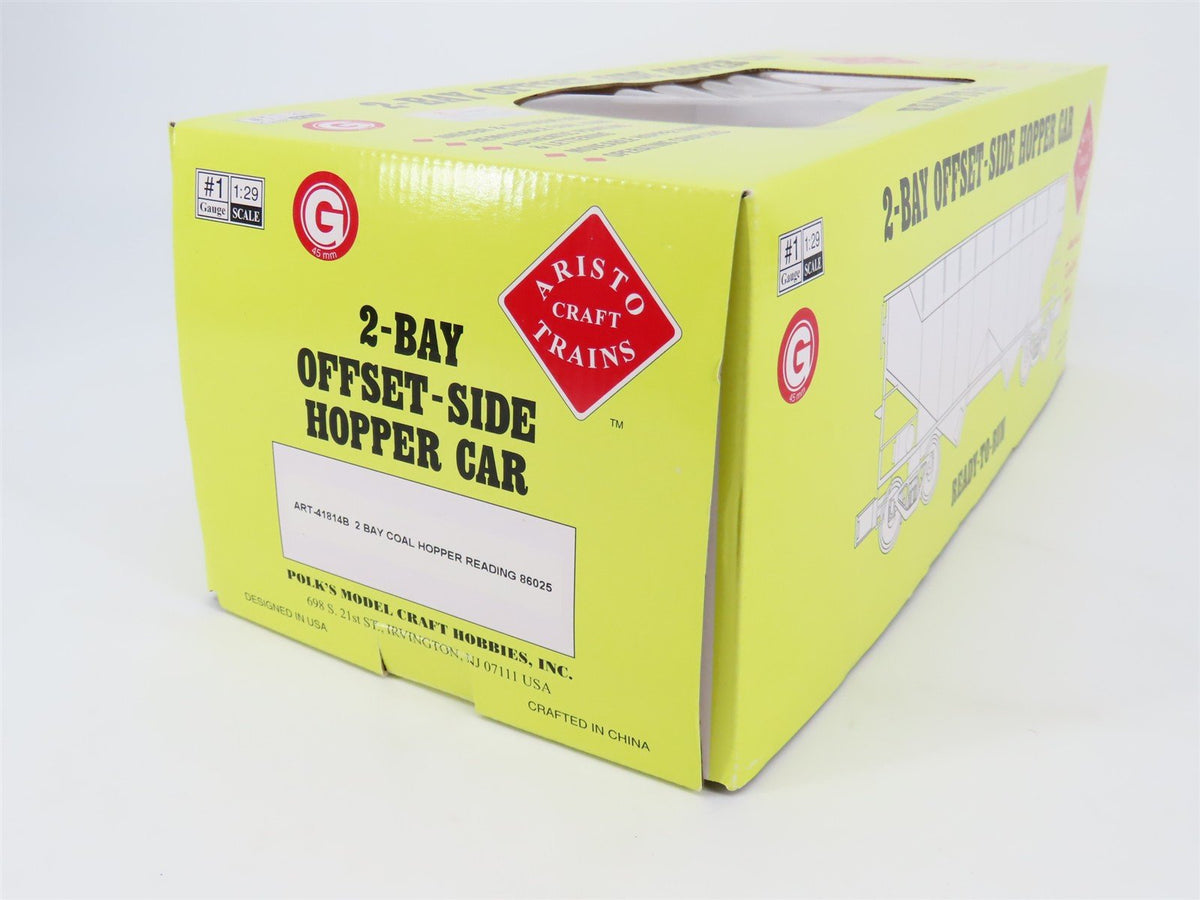 G Scale Aristo-Craft ART-41814B RDG Reading 2-Bay Hopper #86025 w/Coal Load
