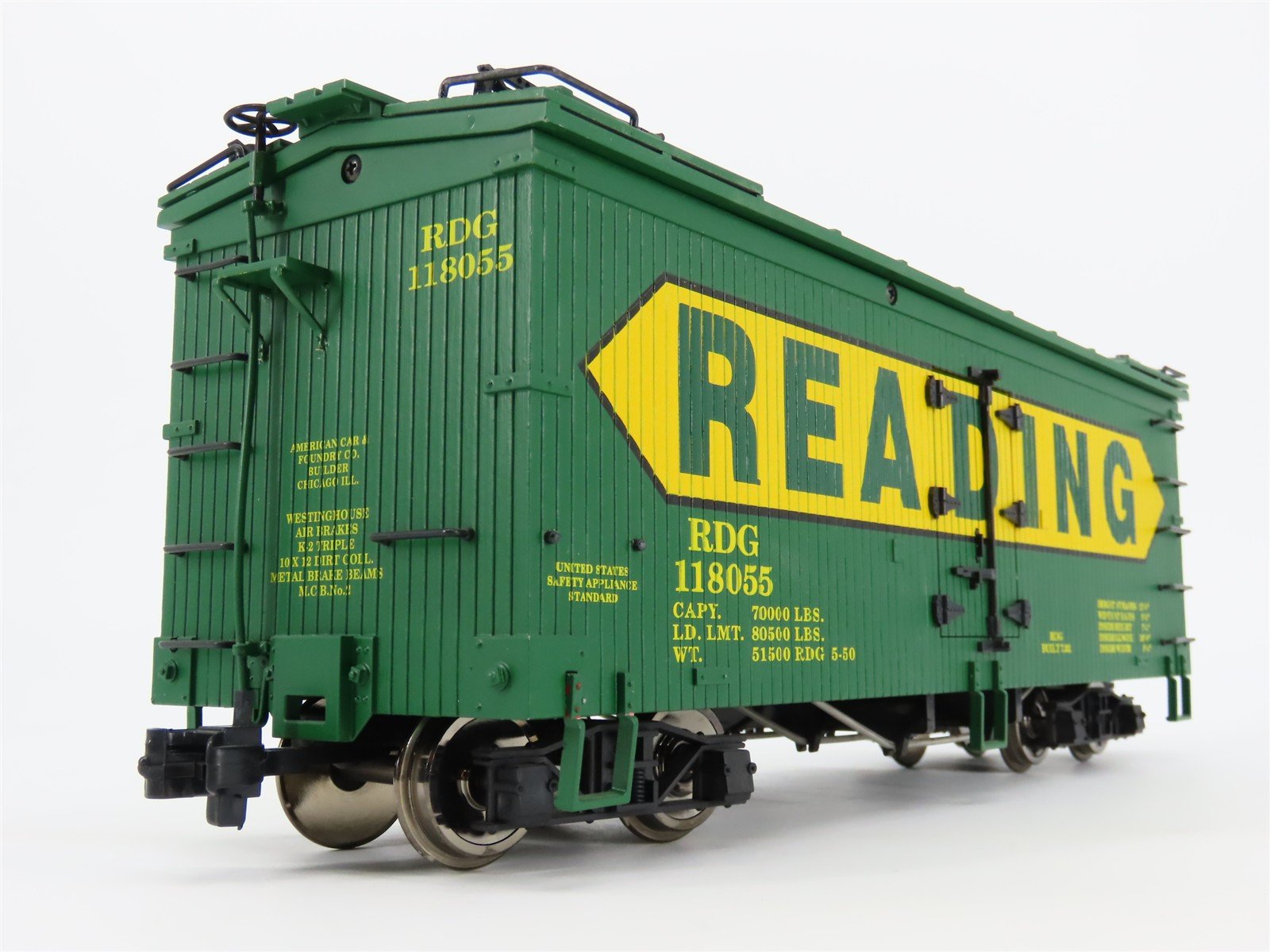 G Scale USA Trains RDG Reading Old Style Refrigerator Car #118055