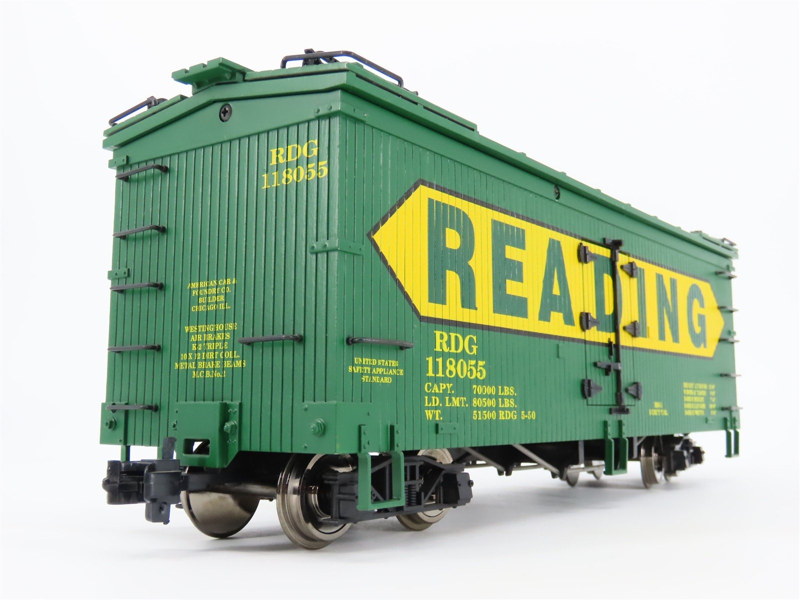 G Scale USA Trains RDG Reading Old Style Refrigerator Car #118055