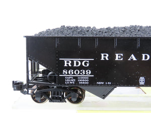 G Scale Aristo-Craft ART-41814C RDG Reading 2-Bay Hopper #86039 w/Coal Load
