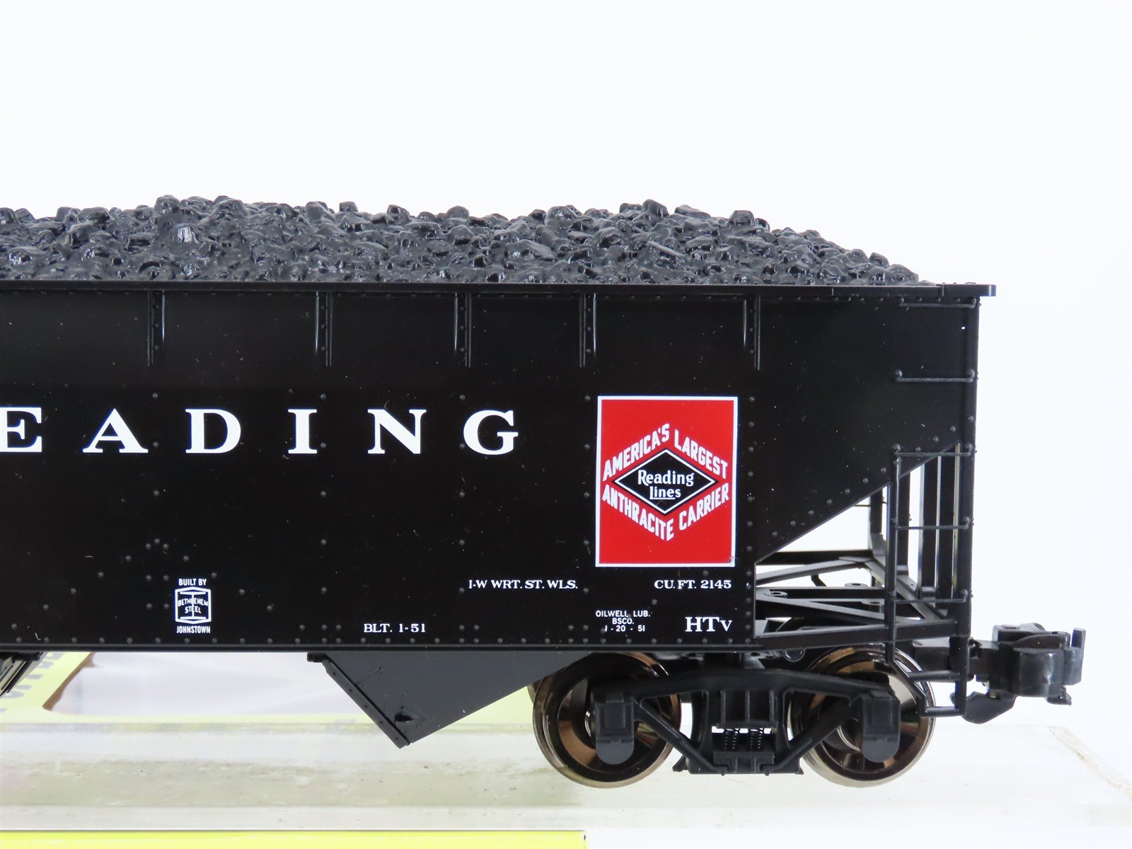 G Scale Aristo-Craft ART-41814C RDG Reading 2-Bay Hopper #86039 w/Coal Load