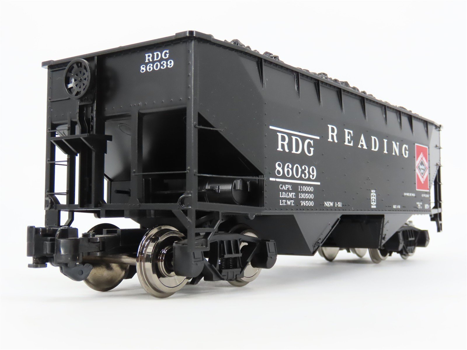 G Scale Aristo-Craft ART-41814C RDG Reading 2-Bay Hopper #86039 w/Coal Load
