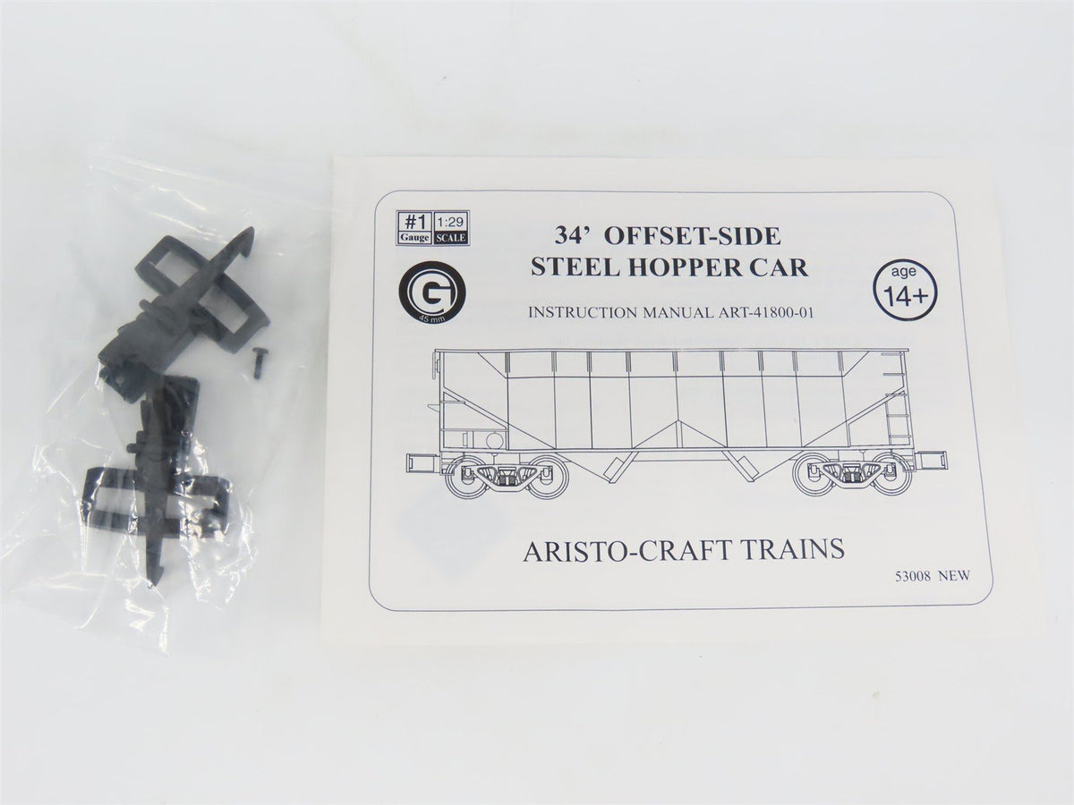 G Scale Aristo-Craft ART-41814C RDG Reading 2-Bay Hopper #86039 w/Coal Load