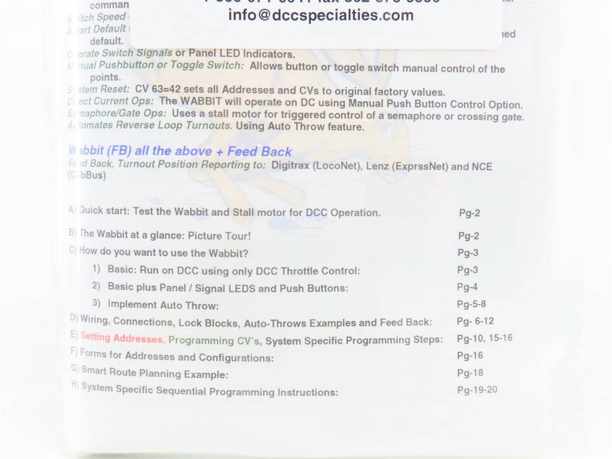 DCC Specialties.com The Wabbit Rev III Dual Output Stationery Decoder