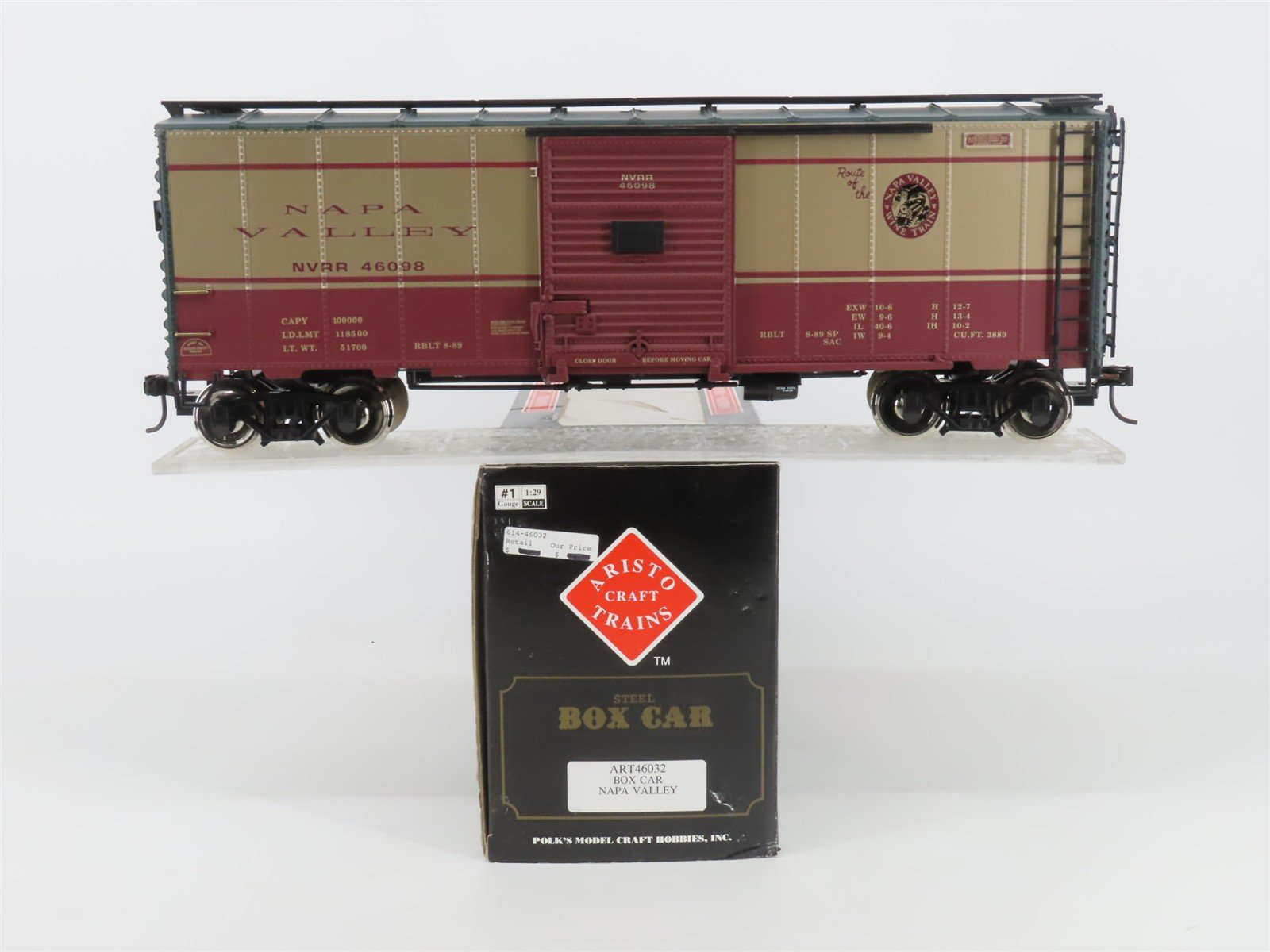 G Scale Aristo-Craft ART46032 NVRR Napa Valley Steel Boxcar #46098
