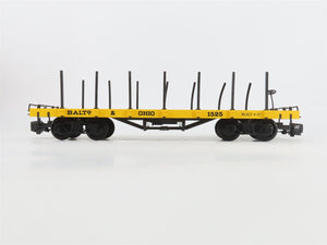 G Scale Bachmann B&O Baltimore & Ohio Flatcar w/Stakes #1525