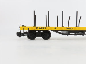 G Scale Bachmann B&O Baltimore & Ohio Flatcar w/Stakes #1525