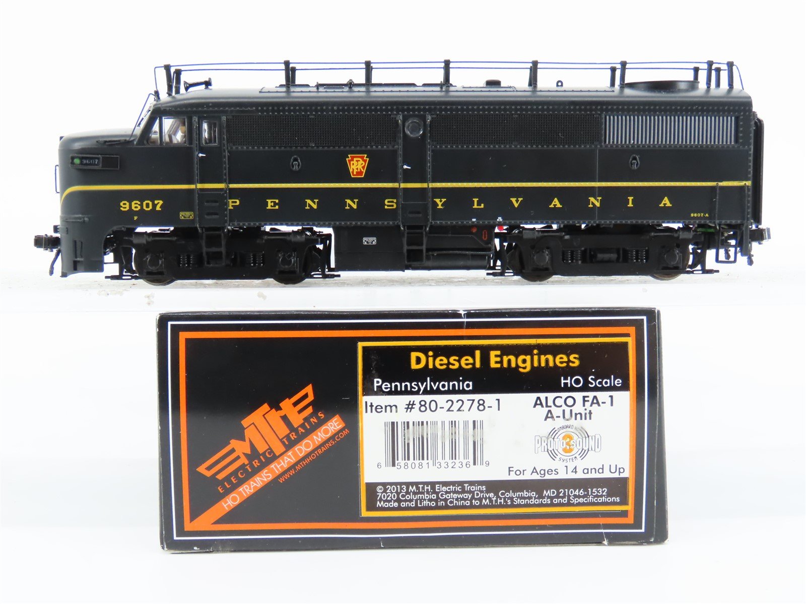 HO Scale MTH 80-2278-1 PRR Pennsylvania FA-1 Diesel Locomotive #9607 w/DCC