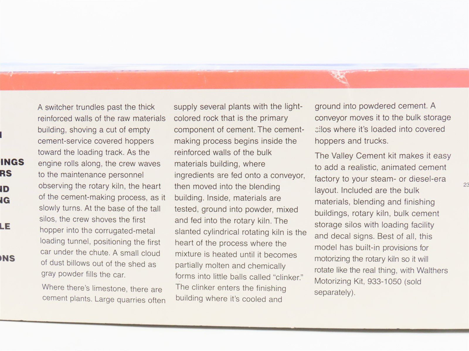 HO Walthers Cornerstone Kit 933-3098 Valley Cement #933-1050 Motorizing Kit