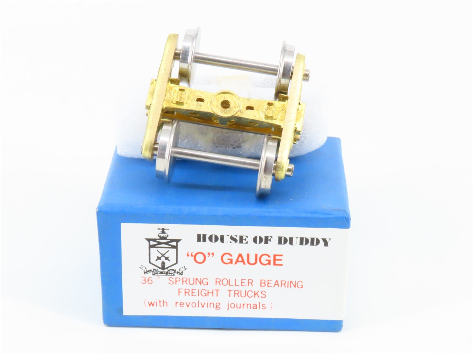 O Scale 2-Rail House Of Duddy Brass 36" Sprung Roller Bearing Freight Trucks
