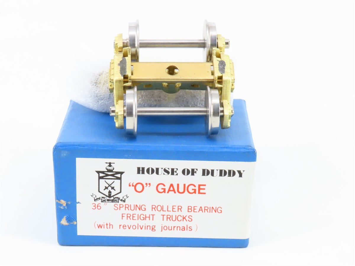 O Scale 2-Rail House Of Duddy Brass 36&quot; Sprung Roller Bearing Freight Trucks