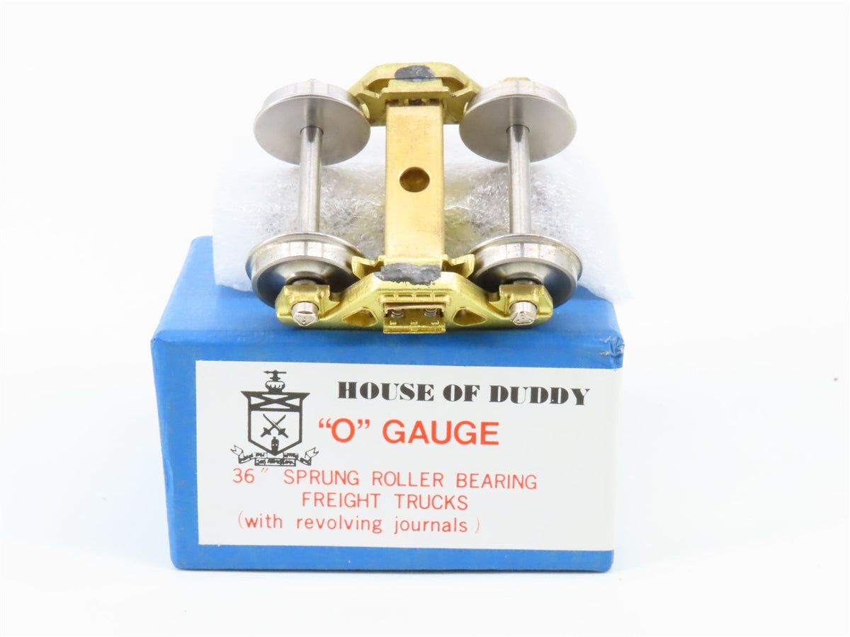 O Scale 2-Rail House Of Duddy Brass 36&quot; Sprung Roller Bearing Freight Trucks
