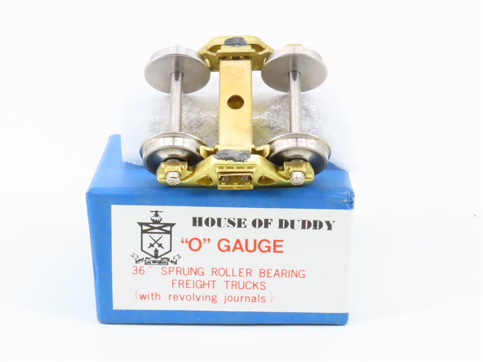 O Scale 2-Rail House Of Duddy Brass 36" Sprung Roller Bearing Freight Trucks