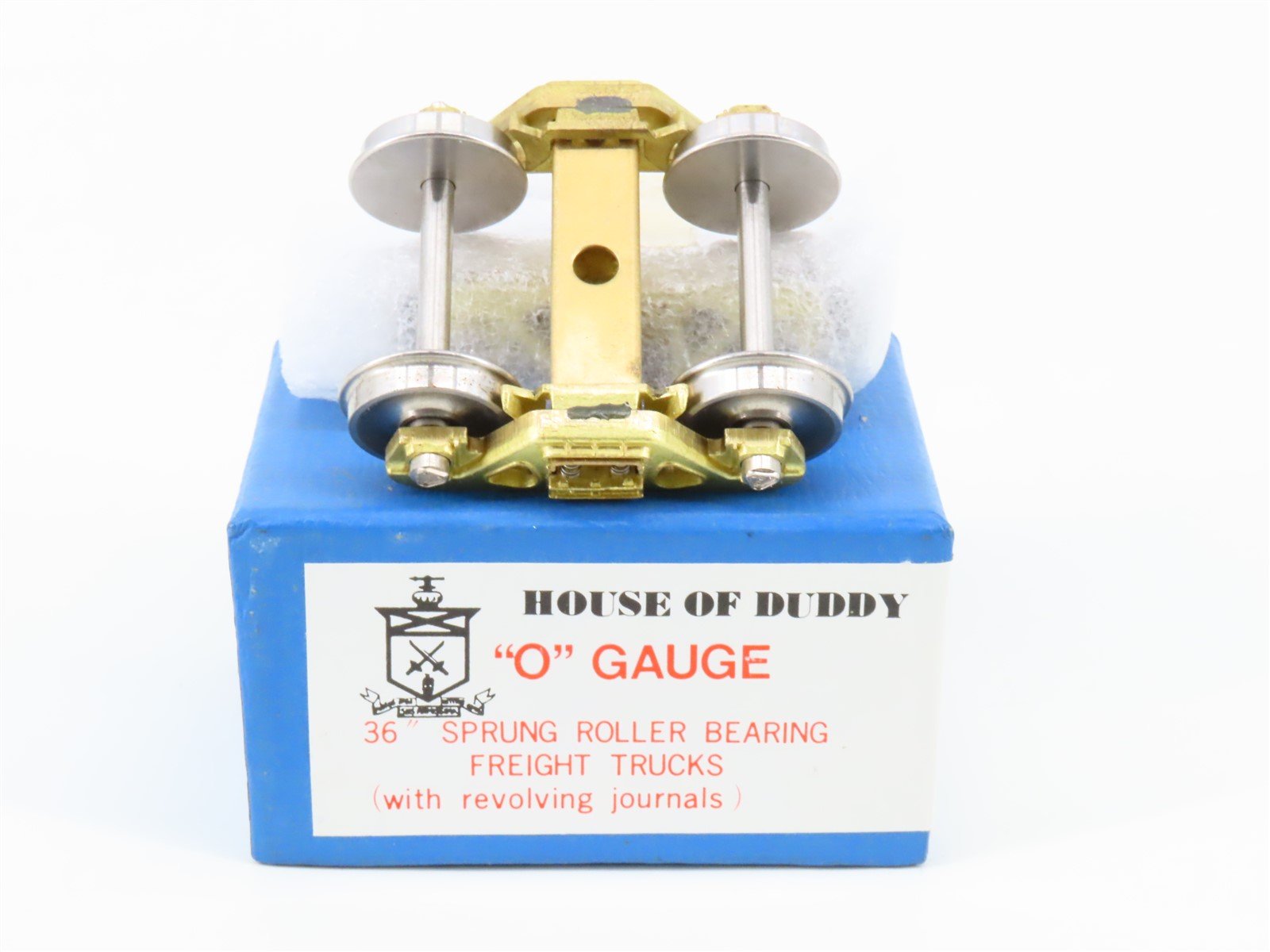 O Scale 2-Rail House Of Duddy Brass 36" Sprung Roller Bearing Freight Trucks