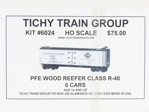 HO Scale Tichy Train Group Kit 6024 UP SP PFE Class R-40 Wood Reefer 6-Pack