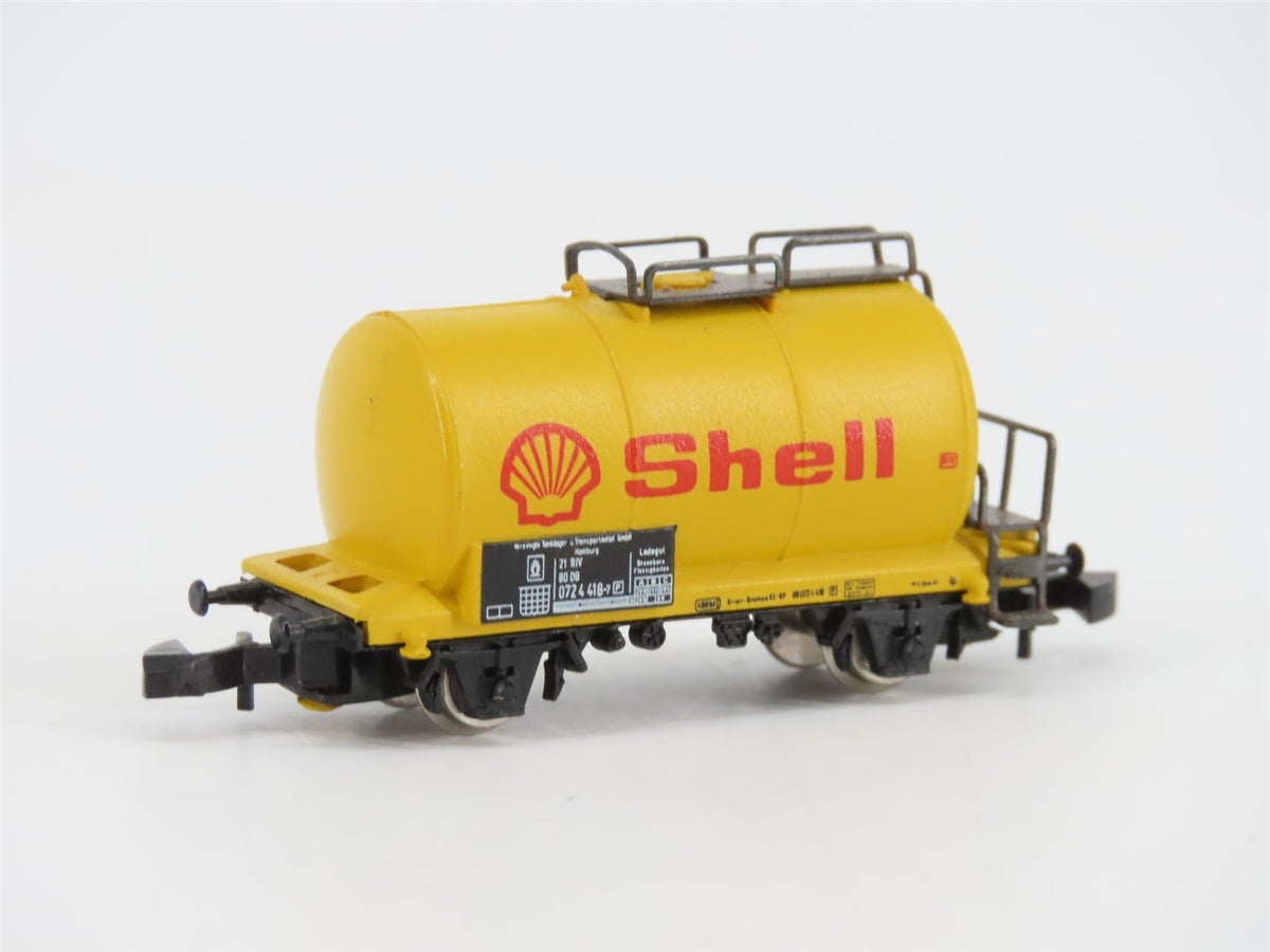 Z Scale Marklin Mini-Club 8611 Shell Oil Tank Car #0724 418-7