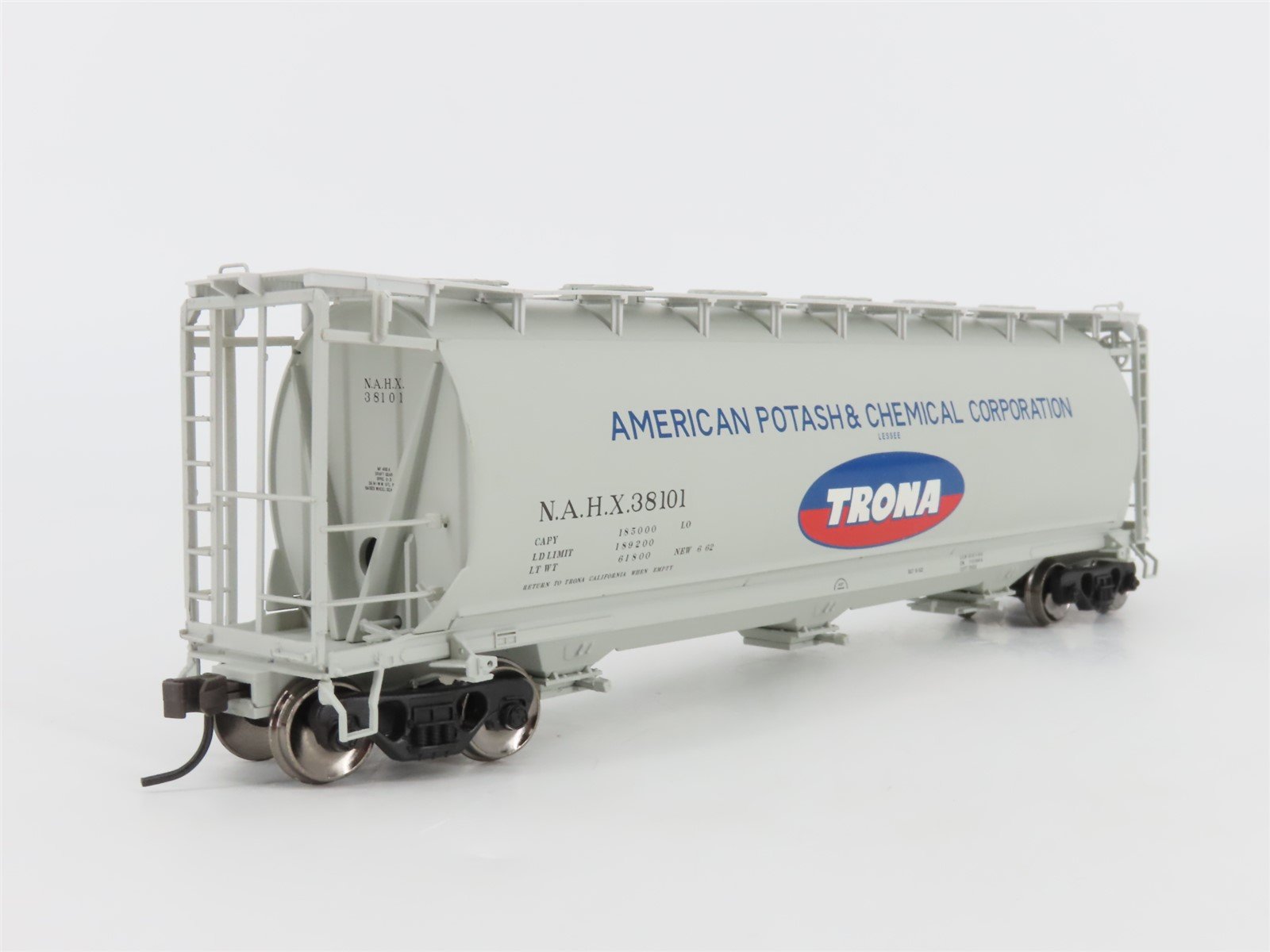 HO Scale Atlas 20000547 NAHX Trona 3-Bay Cylindrical Hopper #38101