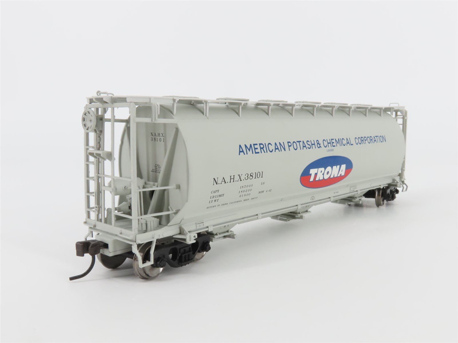 HO Scale Atlas 20000547 NAHX Trona 3-Bay Cylindrical Hopper #38101