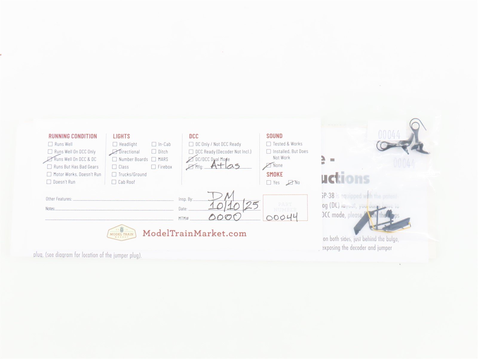 HO Scale Atlas Master 8950 B&O Baltimore & Ohio EMD GP38 Diesel #4811 w/ DCC