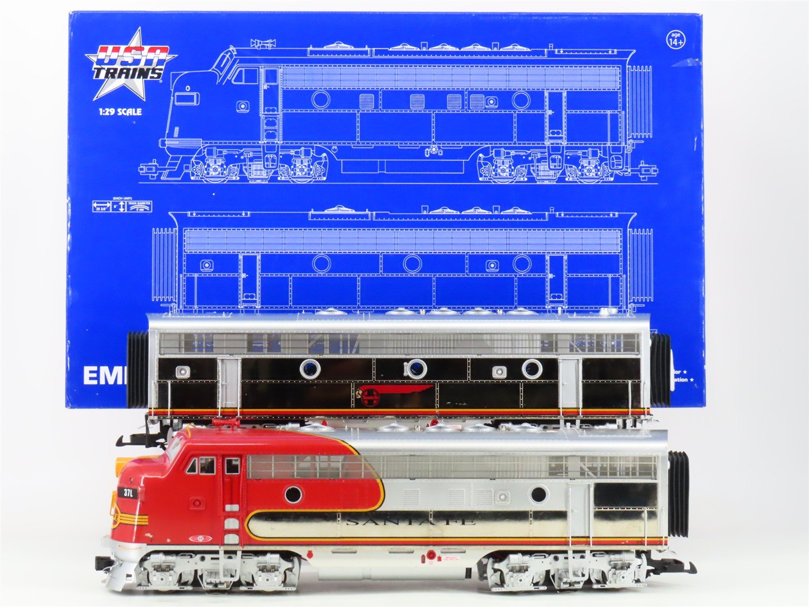 G Scale USA Trains R22282 ATSF Santa Fe F7 A/B Diesel Locomotive Set w/Sound