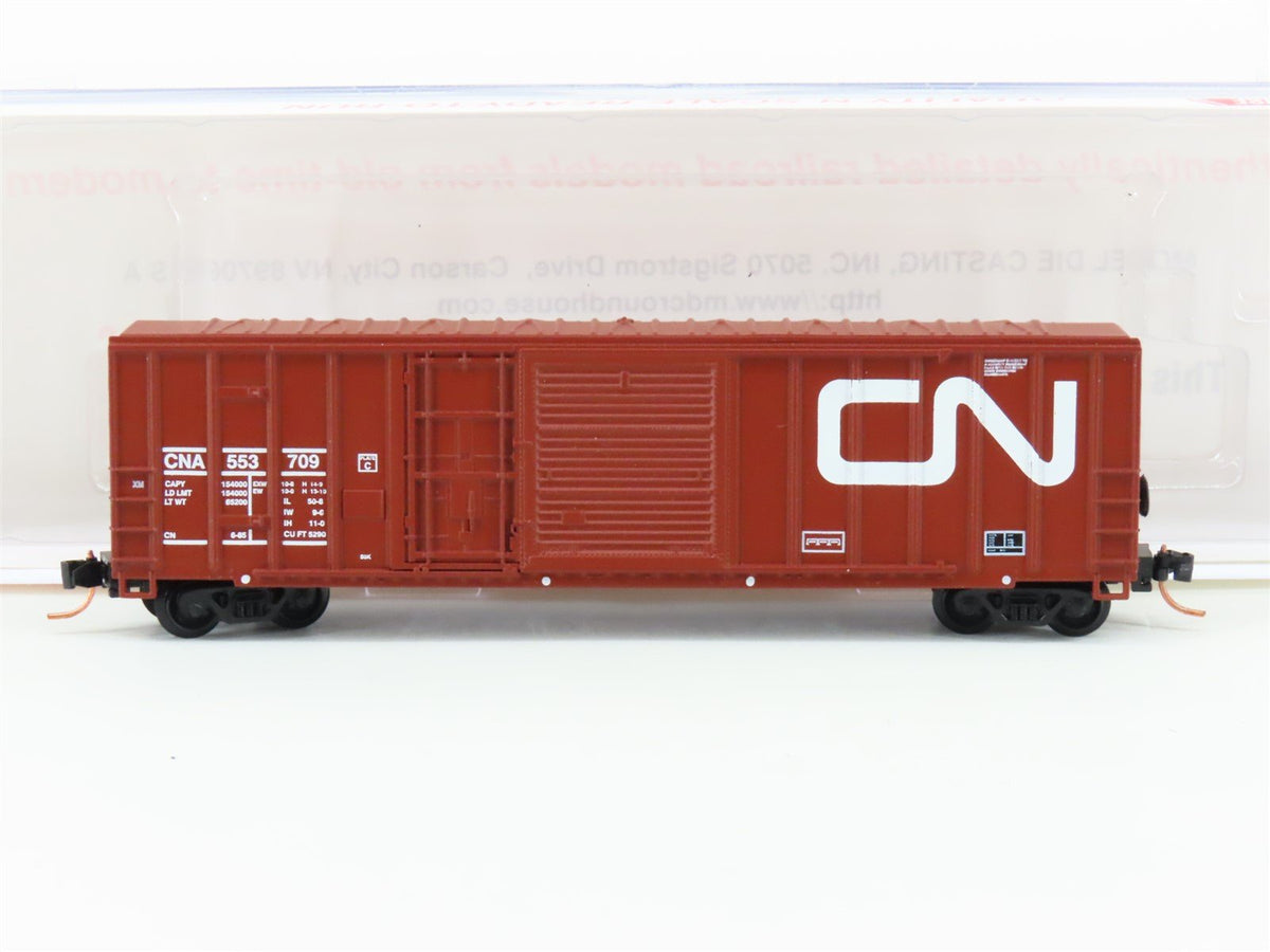 N Scale Roundhouse 82300 CNA Canadian National 50&#39; FMC Boxcar #553709 UPGRADED