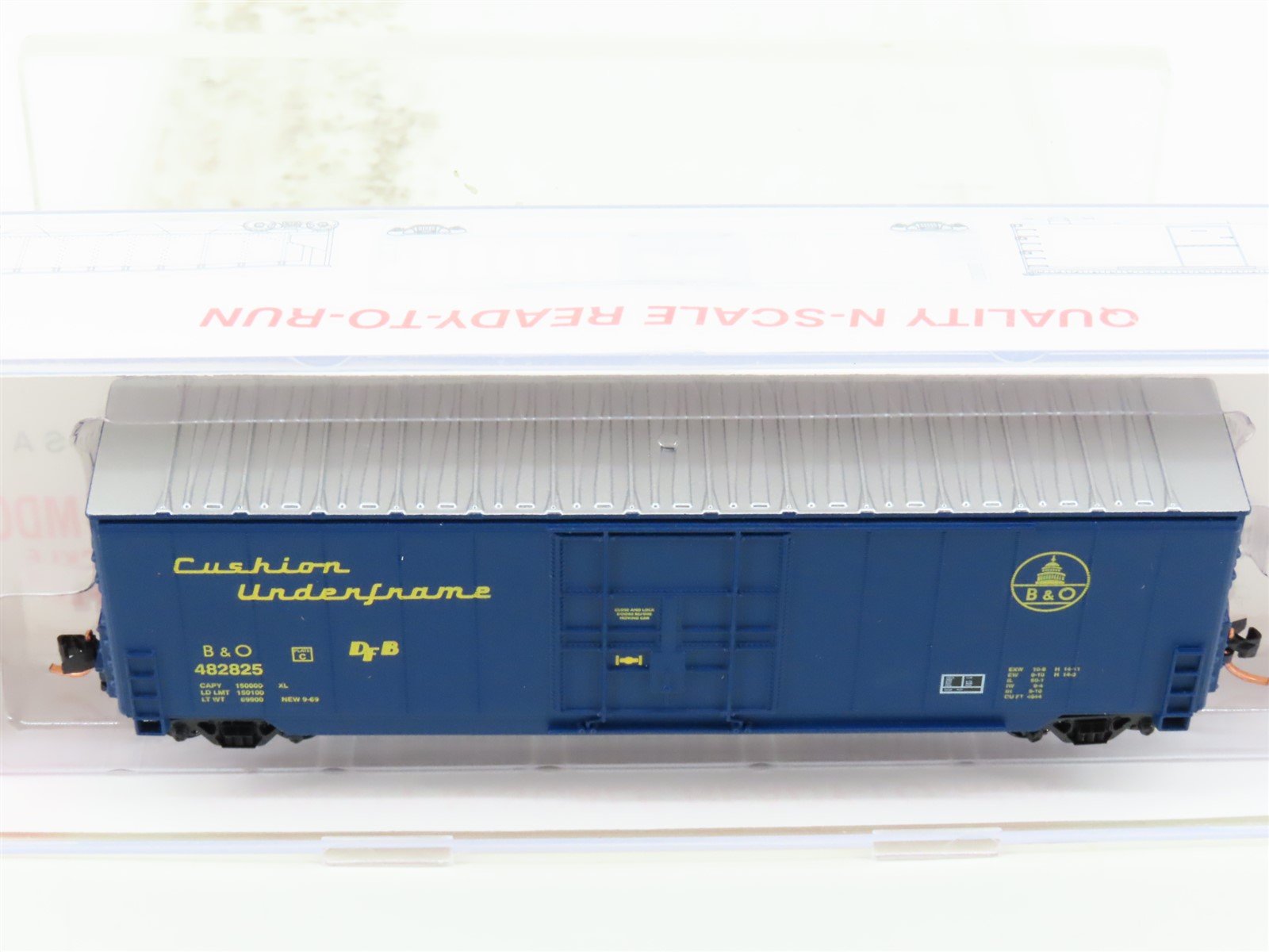 N Roundhouse 82012 B&O Baltimore & Ohio 50' Hi-Cube Boxcar #482825 UPGRADED